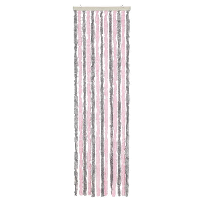 Fly Curtain Silver Grey and Pink 56x185 cm Chenille