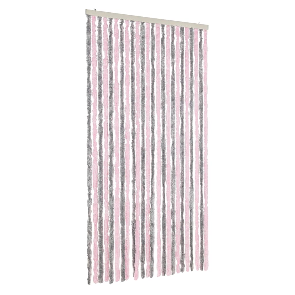Fly Curtain Silver Grey and Pink 100x200 cm Chenille
