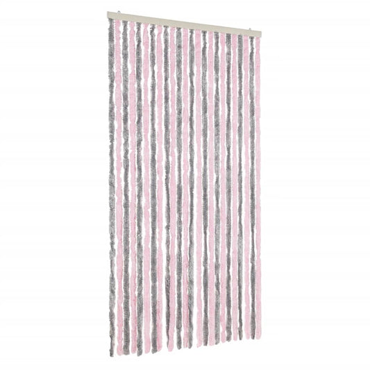 Fly Curtain Silver Grey and Pink 100x220 cm Chenille
