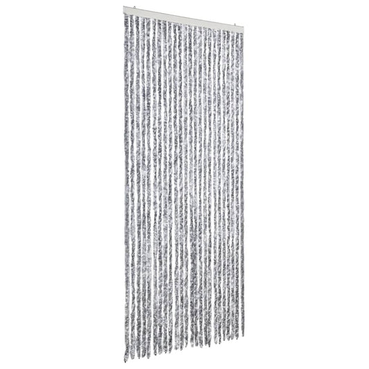 Fly Curtain White and Grey 100x200 cm Chenille