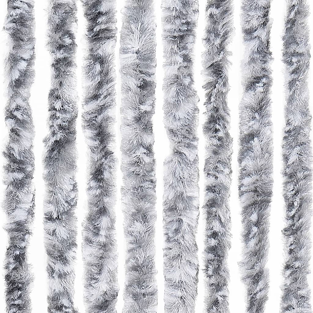 Fly Curtain White and Grey 100x200 cm Chenille