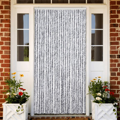 Fly Curtain White and Grey 100x230 cm Chenille