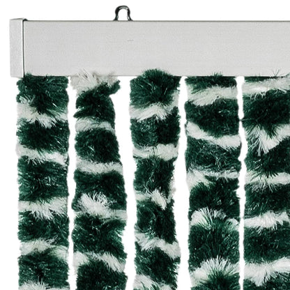 Fly Curtain Green and White 100x200 cm Chenille