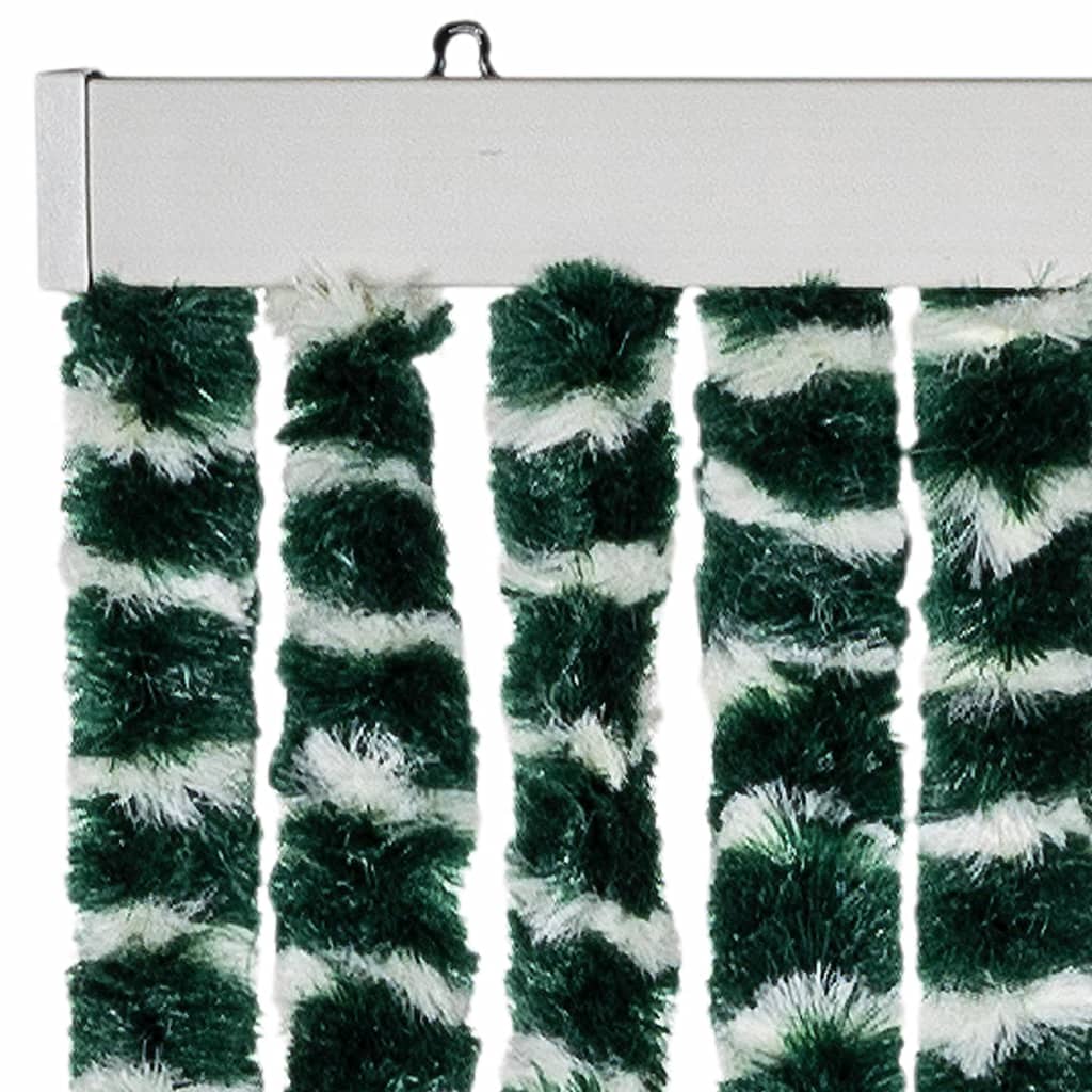 Fly Curtain Green and White 100x230 cm Chenille