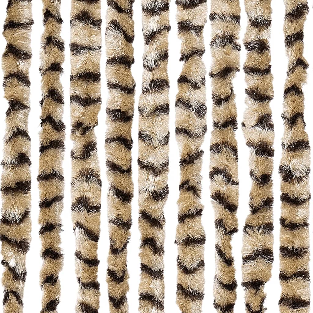 Fly Curtain Beige and Brown 100x200 cm Chenille