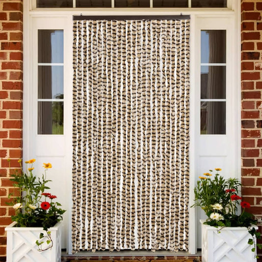 Fly Curtain Beige and Brown 100x230 cm Chenille