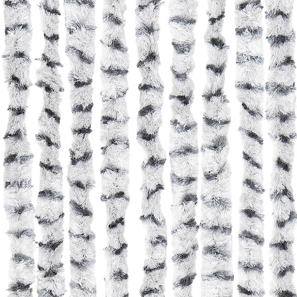 Fly Curtain Light Grey and Dark Grey 90x200 cm Chenille
