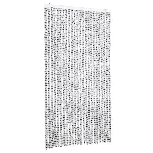 Fly Curtain Light Grey and Dark Grey 100x200 cm Chenille
