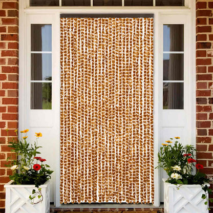 Fly Curtain Ochre and White 90x200 cm Chenille