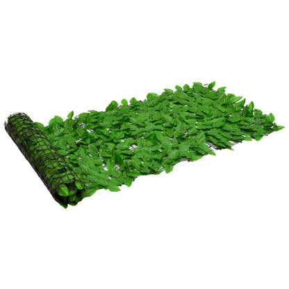 Balcony Privacy Screen with Green Leaves 236.2"x29.5