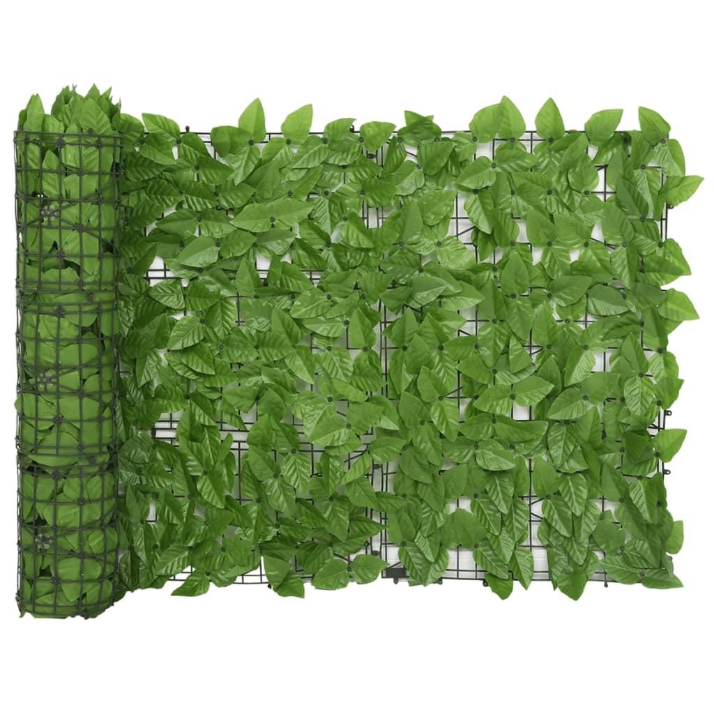 Balcony Privacy Screen with Green Leaves 236.2"x29.5