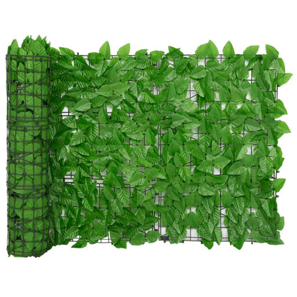 Balcony Privacy Screen with Green Leaves 236.2"x29.5