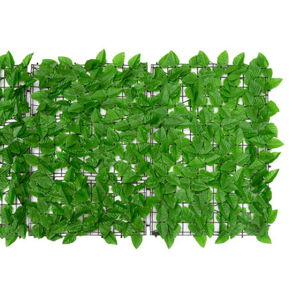 Balcony Privacy Screen with Green Leaves 236.2"x29.5