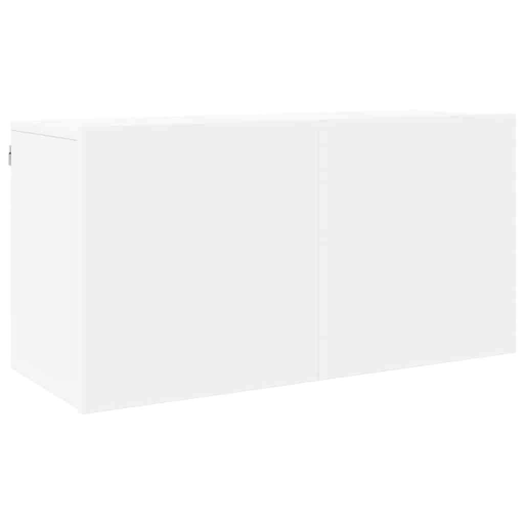 4 Piece TV Wall Units White Engineered Wood
