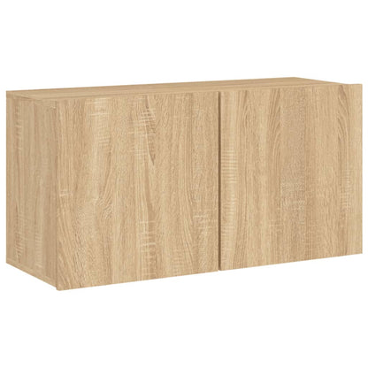 TV Wall Unit | Sonoma oak | Engineered wood | Floating TV Wall Unit