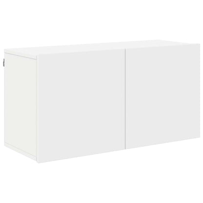 5 Piece TV Wall Units White Engineered Wood