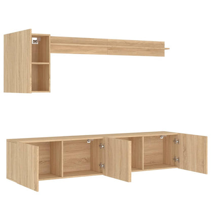 5 Piece TV Wall Units Sonoma Oak Engineered Wood