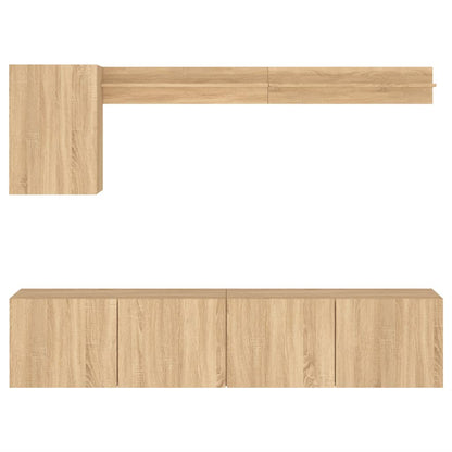 5 Piece TV Wall Units Sonoma Oak Engineered Wood
