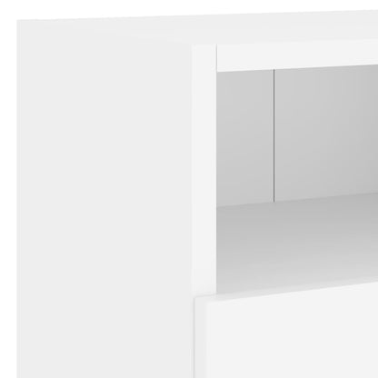 4 Piece TV Wall Units White Engineered Wood