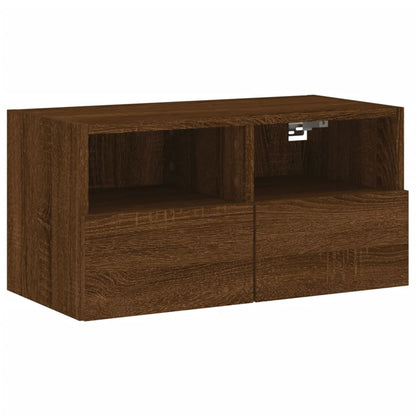 5 Piece TV Wall Units Brown Oak Engineered Wood