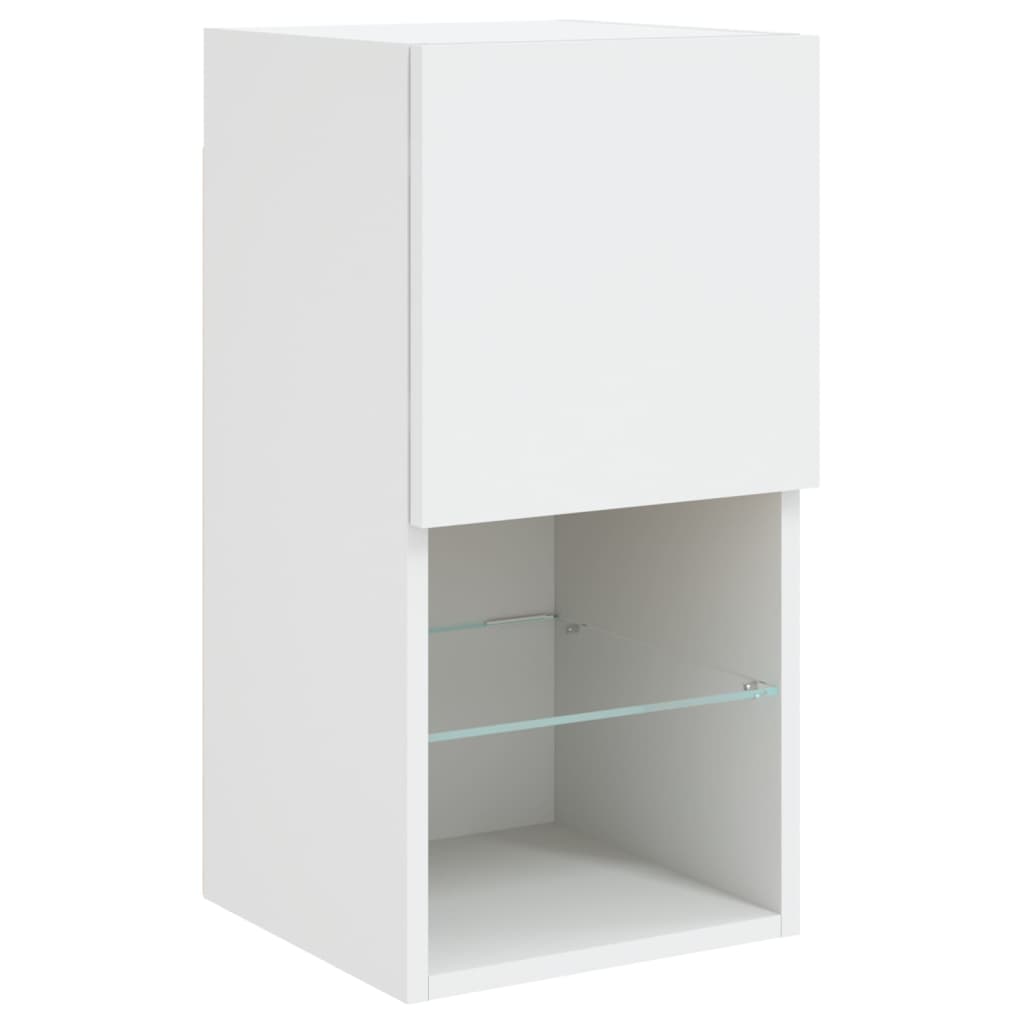 4 Piece TV Wall Cabinets with LED Lights White