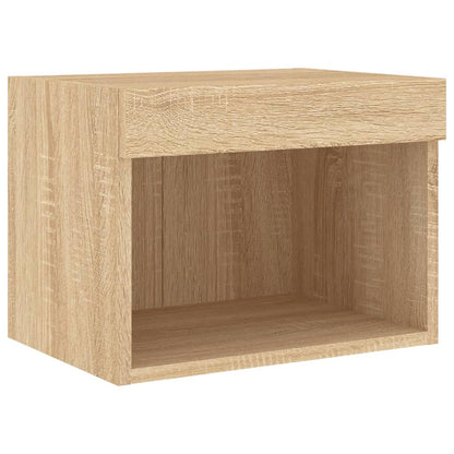 4 Piece TV Wall Cabinets with LED Lights Sonoma Oak