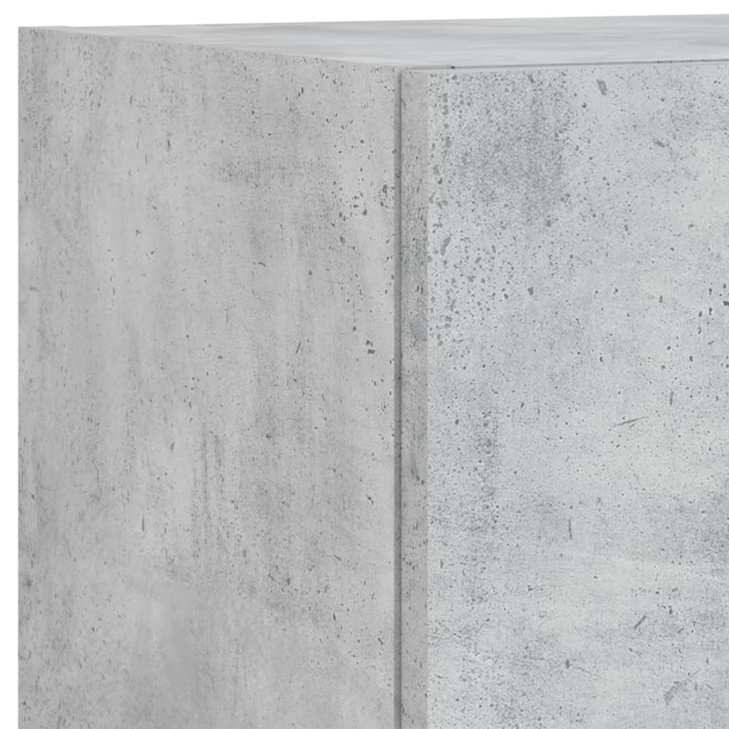 4 Piece TV Wall Cabinets with LED Lights Concrete Grey