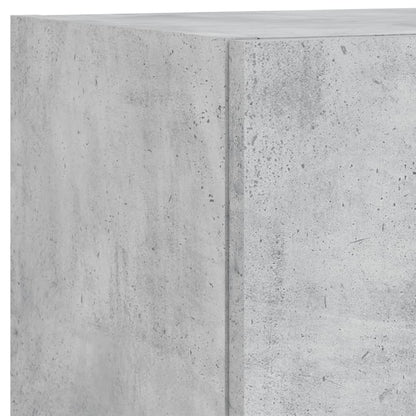 4 Piece TV Wall Cabinets with LED Lights Concrete Grey