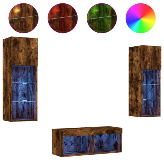 TV Wall Cabinets 40 x 30 x 30 cm Smoked Oak