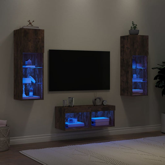 TV Wall Cabinets 40 x 30 x 30 cm Smoked Oak