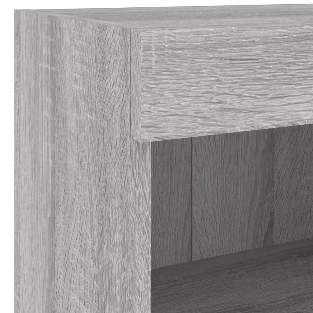 4 Piece TV Wall Cabinets with LED Lights Grey Sonoma