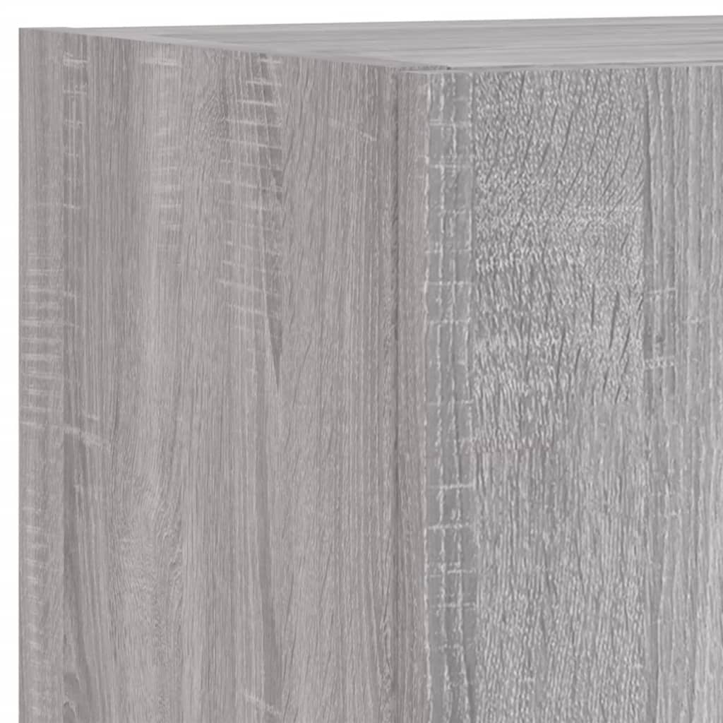 4 Piece TV Wall Cabinets with LED Lights Grey Sonoma