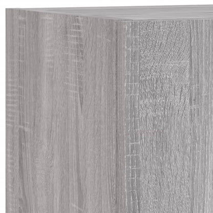 4 Piece TV Wall Cabinets with LED Lights Grey Sonoma