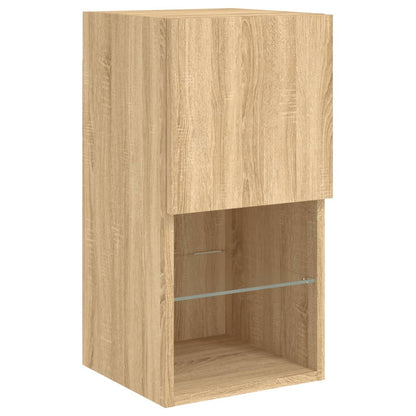 8 Piece TV Wall Units with LED Sonoma Oak Engineered Wood