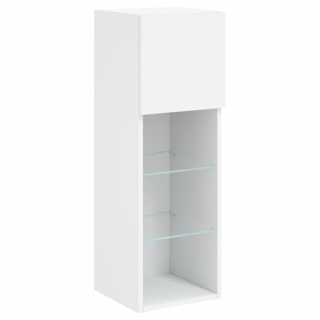 5 Piece TV Wall Units with LED White Engineered Wood