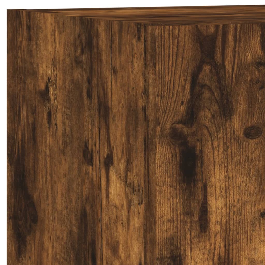 5 Piece TV Wall Units with LED Smoked Oak Engineered Wood