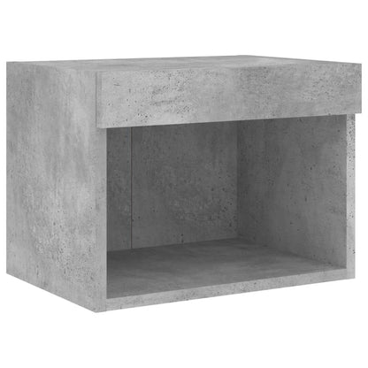 5 Piece TV Wall Units with LED Concrete Grey Engineered Wood