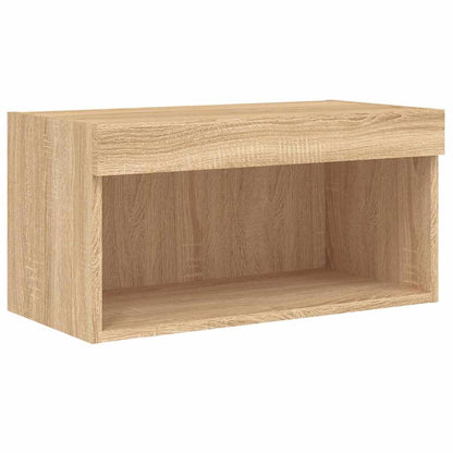 6 Piece TV Wall Units with LED Sonoma Oak Engineered Wood