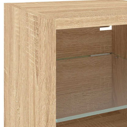 8 Piece TV Wall Units with LED Sonoma Oak Engineered Wood