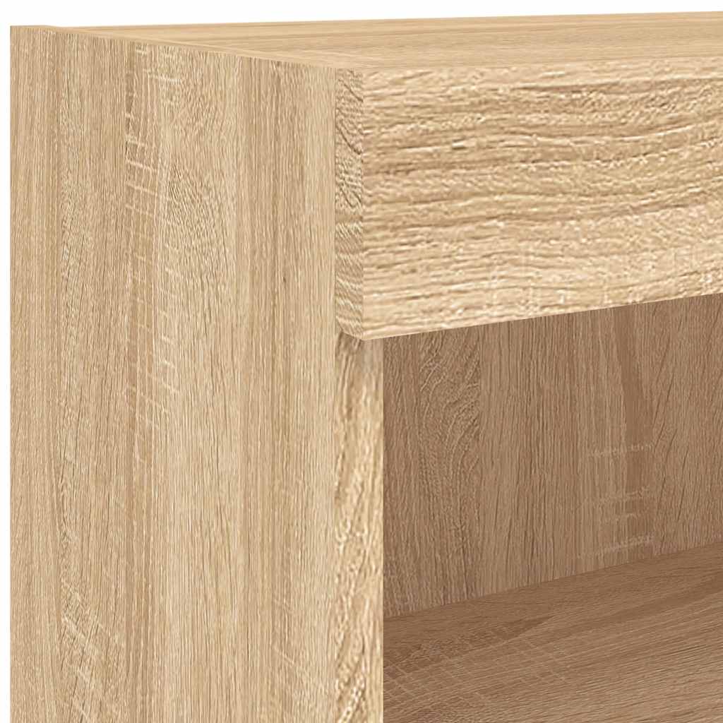 8 Piece TV Wall Units with LED Sonoma Oak Engineered Wood