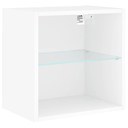 TV Wall Unit | White | Engineered wood and glass | Large | TV Wall Unit