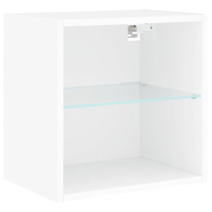 5 Piece TV Wall Units with LED White Engineered Wood
