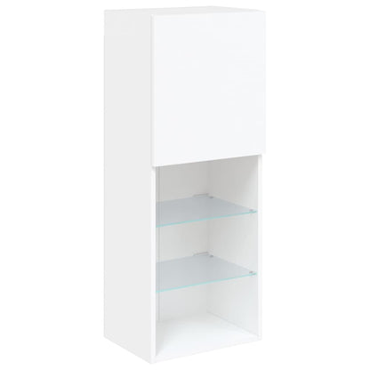 5 Piece TV Wall Units with LED White Engineered Wood