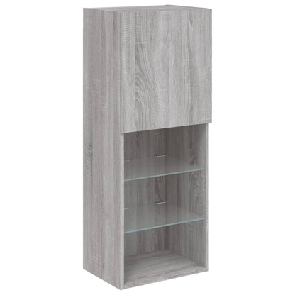 5 Piece TV Wall Units with LED Grey Sonoma Engineered Wood