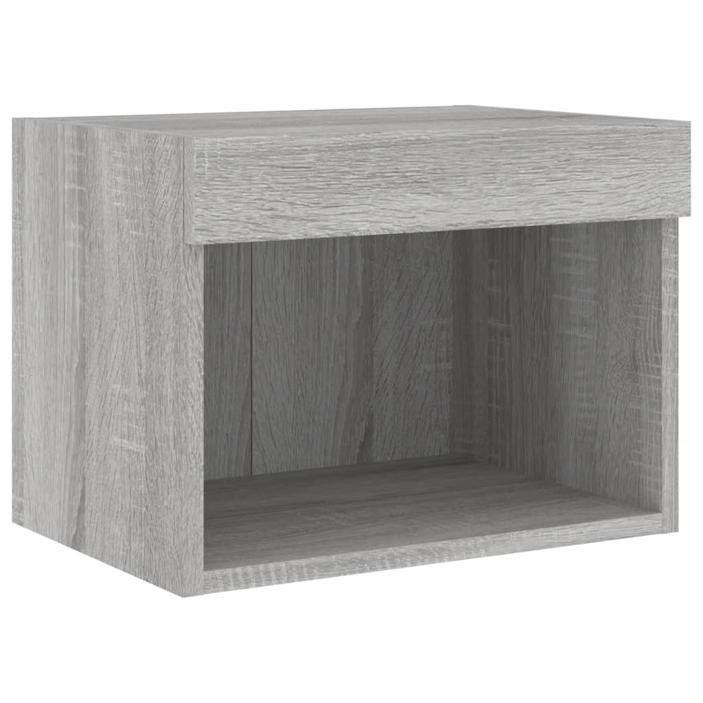 5 Piece TV Wall Units with LED Grey Sonoma Engineered Wood