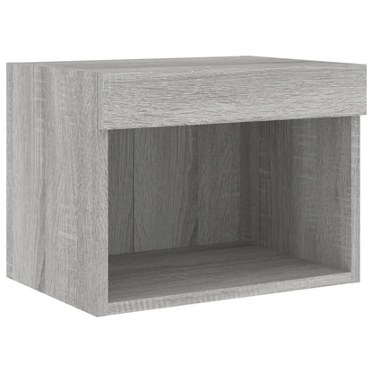 5 Piece TV Wall Units with LED Grey Sonoma Engineered Wood