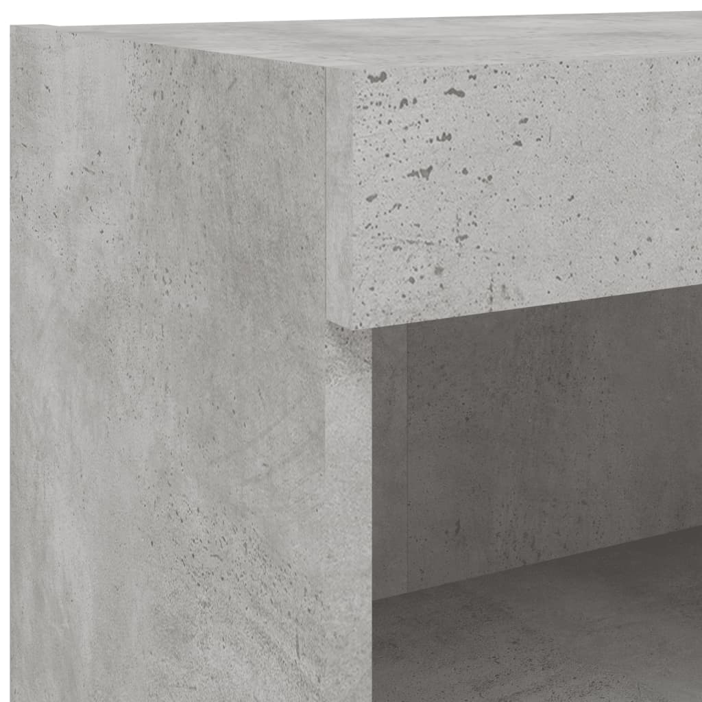 6 Piece TV Wall Units with LED Concrete Grey Engineered Wood