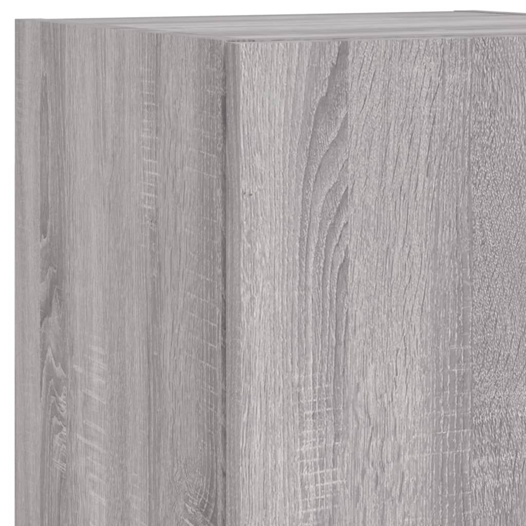 4 Piece TV Wall Units with LED Grey Sonoma Engineered Wood