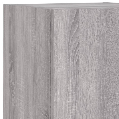 4 Piece TV Wall Units with LED Grey Sonoma Engineered Wood