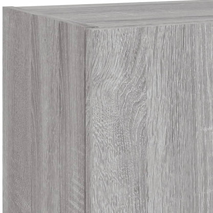 5 Piece TV Wall Units with LED Grey Sonoma Engineered Wood